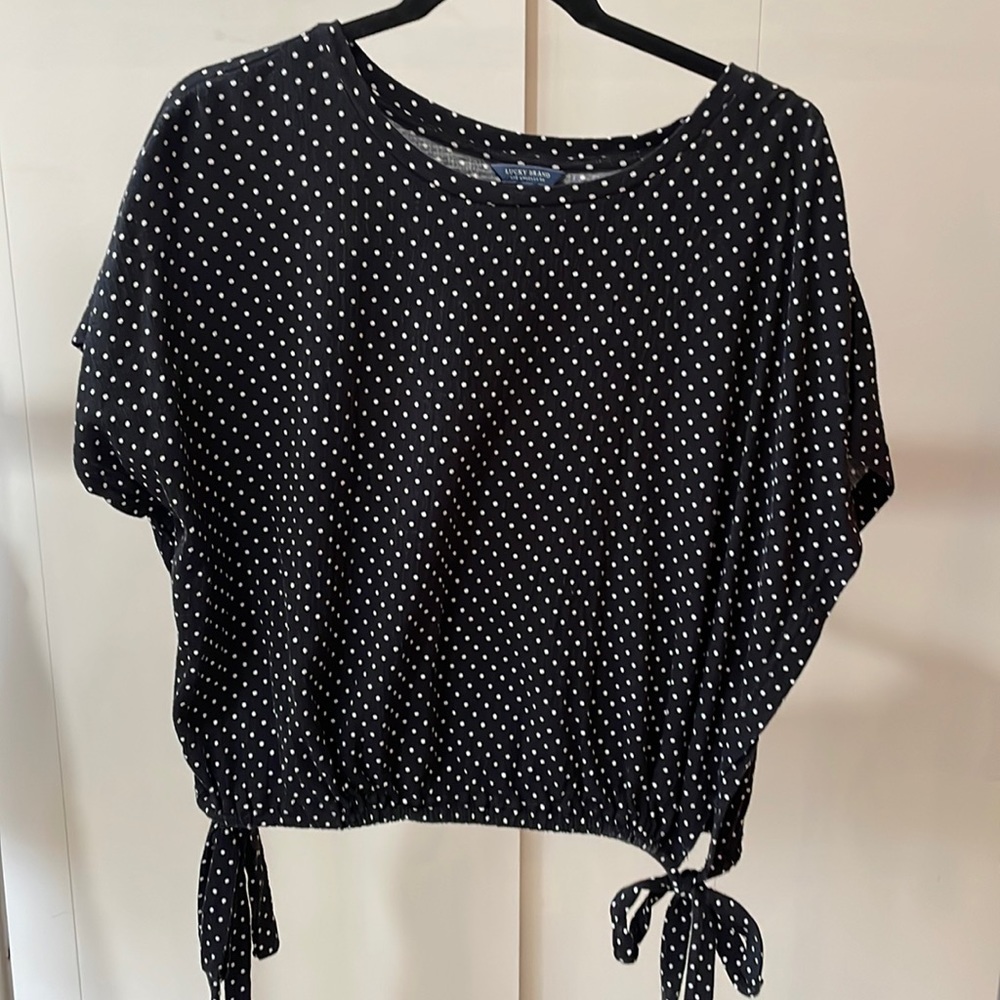 Lucky Brand cotton polkadot blouse
